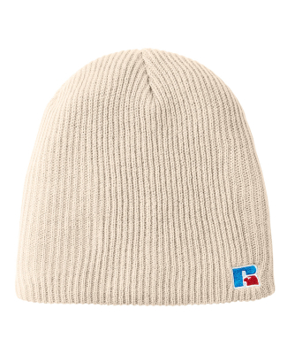 Russell Athletic UB89UHB Core R Patch Beanie in Off white