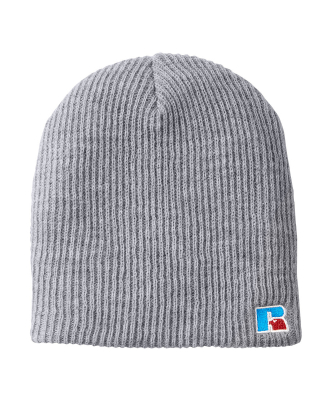 Russell Athletic UB89UHB Core R Patch Beanie in Grey Heather