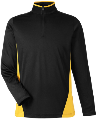 Harriton M786 Men's Flash Snag Protection Plus IL in Black/ sunray yellow
