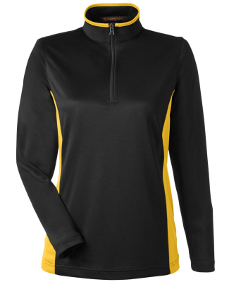 Harriton M786W Ladies' Flash Snag Protection Plus in Black/ sunray yellow