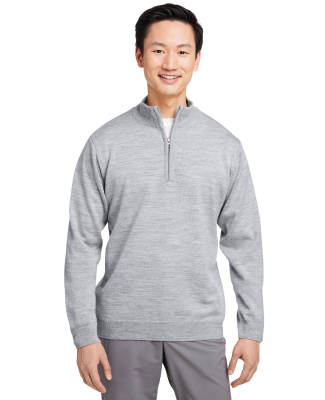 Harriton M421 Unisex Pilbloc™ Quarter-Zip Sweate in Grey heather