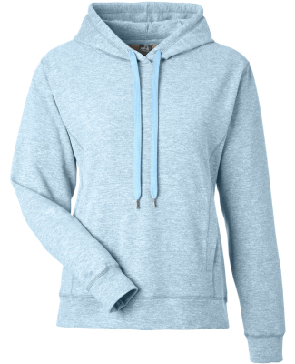 J America 8742 Ladies' Electric Fleece Hooded Swea in Electric sky