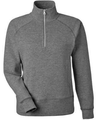 J America 8743 Ladies' Electric Fleece Quarter-Zip in Electric onyx