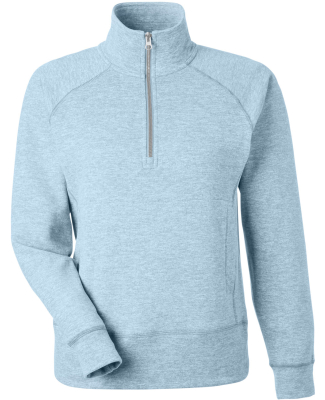 J America 8743 Ladies' Electric Fleece Quarter-Zip in Electric sky