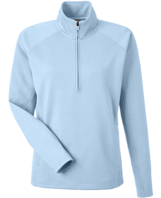 J America 8754 Ladies' Apex Fleece Quarter-Zip in Ice blue