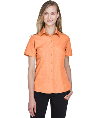 Harriton M560W Ladies' Barbados Textured Camp Shi in Nectarine
