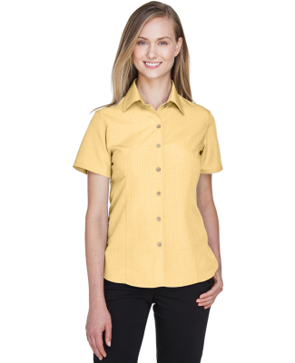 Harriton M560W Ladies' Barbados Textured Camp Shi in Pineapple