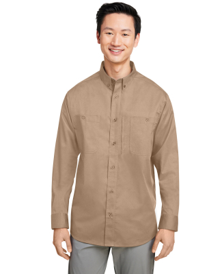Harriton M585L Men's Advantage IL Long-Sleeve Work in Khaki