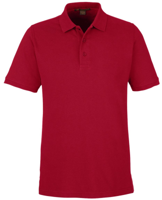 Harriton M205 Men's Valiant Cotton Snag Protect Po in Red