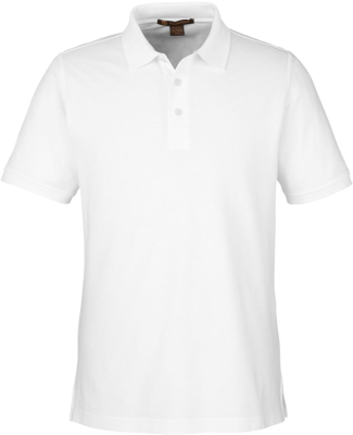Harriton M205 Men's Valiant Cotton Snag Protect Po in White
