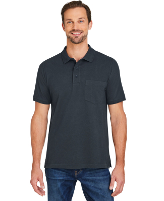 Harriton M205P Men's Valiant Cotton Snag Protect P in Dark charcoal