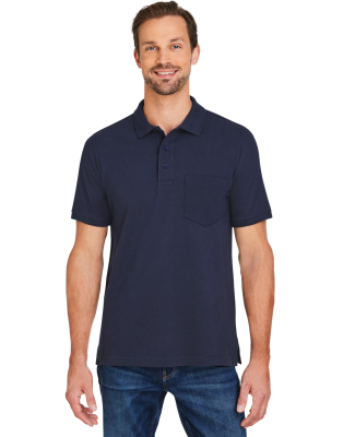 Harriton M205P Men's Valiant Cotton Snag Protect P in Dark navy