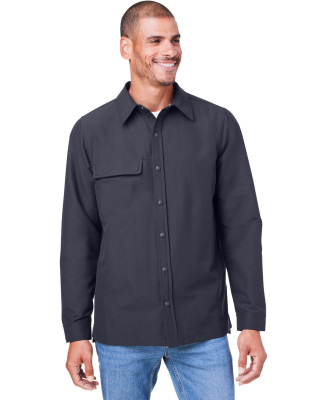 Harriton M72 Unisex Flex Twill Overshirt in Dark charcoal