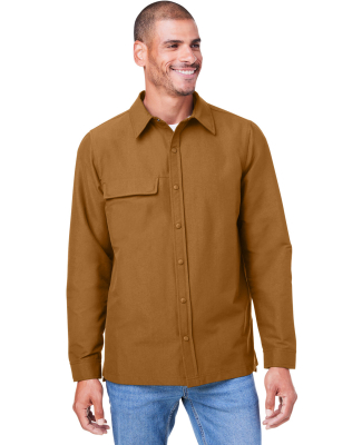 Harriton M72 Unisex Flex Twill Overshirt in Duck brown