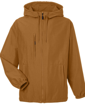 Harriton M73 Unisex Flex Twill Hooded Jacket in Duck brown
