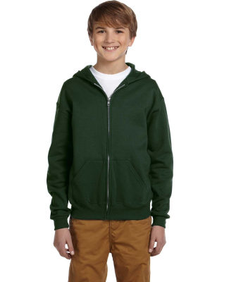 Jerzees 993BR Youth 8 oz. NuBlend® Fleece Full-Zi in Forest green