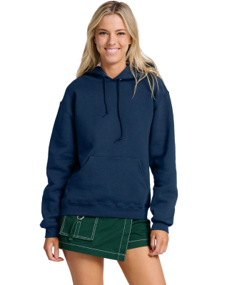 Jerzees H12M Unisex Rugged™ Hooded Sweatshirt in Washed navy
