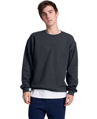 Jerzees IC48M Unisex Ultimate™ CVC Ring-Spun Swe in Black ink heather