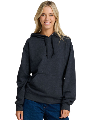 Jerzees IC49M Unisex Ultimate™ CVC Ring-Spun Hoo in Black ink heather
