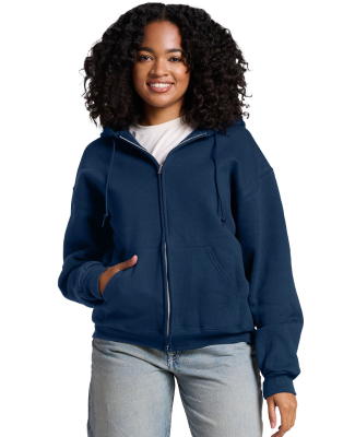 Jerzees Z12M Unisex Rugged™ Full-Zip Hooded Swea in Washed navy