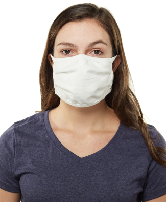 Hanes MASKBB Adult 100% Cotton Face Mask in White