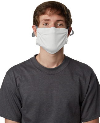 Hanes MKPKCR Adult Cotton Adjustable Pocket Mask in White
