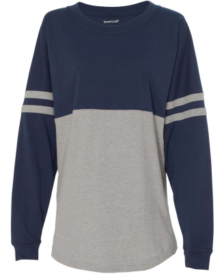 Boxercraft T14 Women's Jersey Pom Pom Long Sleeve  in Navy/ oxford