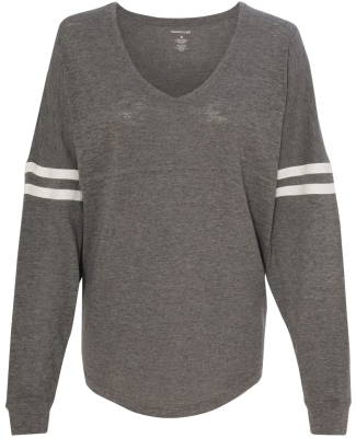 Boxercraft T17 Women’s Slub Jersey Varsitee V-Ne in Granite