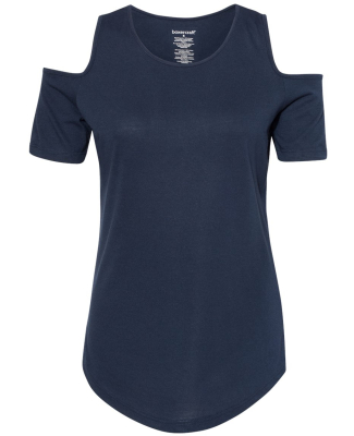 Boxercraft T32 Women's Cold Shoulder T-Shirt in Navy