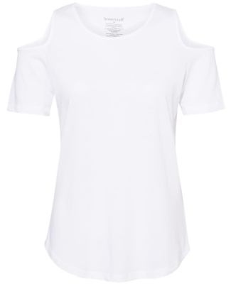 Boxercraft T32 Women's Cold Shoulder T-Shirt in White