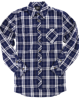 Boxercraft F50 Women's Flannel Shi in Navy/ silver