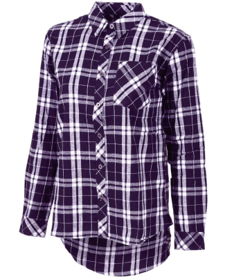 Boxercraft F50 Women's Flannel Shi in Purple/ white