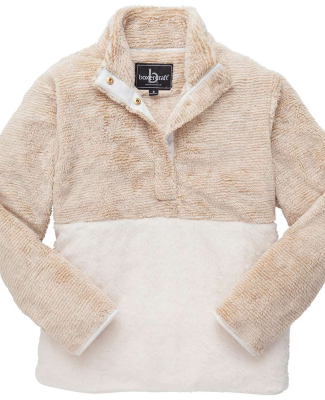 Boxercraft FZ01 Fuzzy Fleece Pullover in Camel stripe/ natural