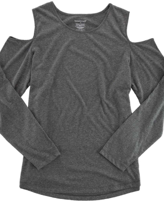 Boxercraft T31 Women's Cold Shoulder Long Sleeve T in Granite
