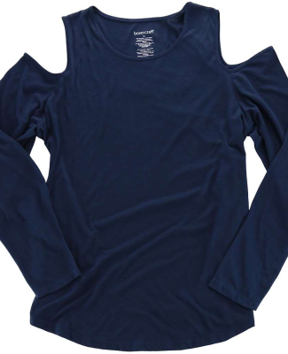 Boxercraft T31 Women's Cold Shoulder Long Sleeve T in Navy