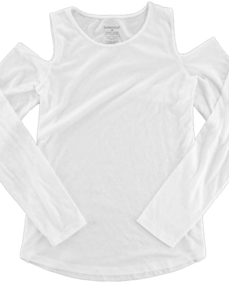 Boxercraft T31 Women's Cold Shoulder Long Sleeve T in White