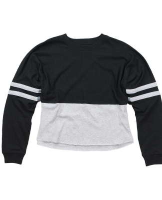Boxercraft T15 Women's Crop Retro Jersey in Black/ oxford