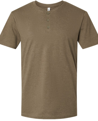 American Apparel 2004CVC Unisex CVC Henley Tee in Heather army