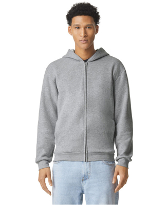 American Apparel RF497 Unisex ReFlex Fleece Full-Z in Heather Grey