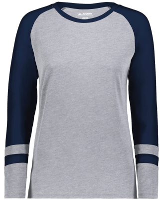 Augusta Sportswear 2917 Women's Triblend Fanatic 2 in Grey heather/ navy