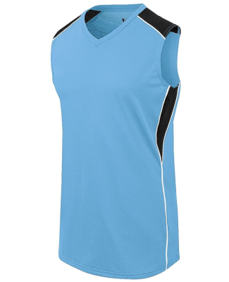 Augusta Sportswear 312163 Girls' Dynamite Jersey in Columbia blue/ black/ white