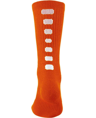 Augusta Sportswear 6091 Colorblocked Crew Socks in Orange/ white
