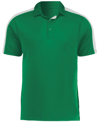 Augusta Sportswear 5028 Men's Two-Tone Vital Polo in Kelly/ white