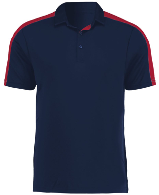 Augusta Sportswear 5028 Men's Two-Tone Vital Polo in Navy/ scarlet