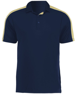 Augusta Sportswear 5028 Men's Two-Tone Vital Polo in Navy/ vegas gold