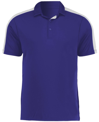 Augusta Sportswear 5028 Men's Two-Tone Vital Polo in Purple/ white