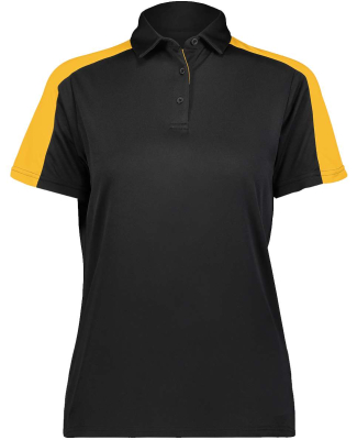 Augusta Sportswear 5029 Women's Two-Tone Vital Pol in Black/ gold