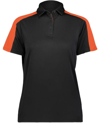 Augusta Sportswear 5029 Women's Two-Tone Vital Pol in Black/ orange