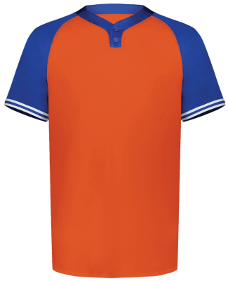 Augusta Sportswear 6905 Men's Cutter Henley Jersey in Orange/ royal