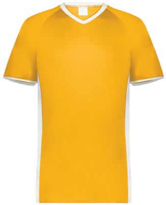 Augusta Sportswear 6908 Youth Cutter V-Neck Jersey in Gold/ white